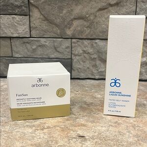 Arbonne FunSun and Liquid Sunshine Set - White and Gold